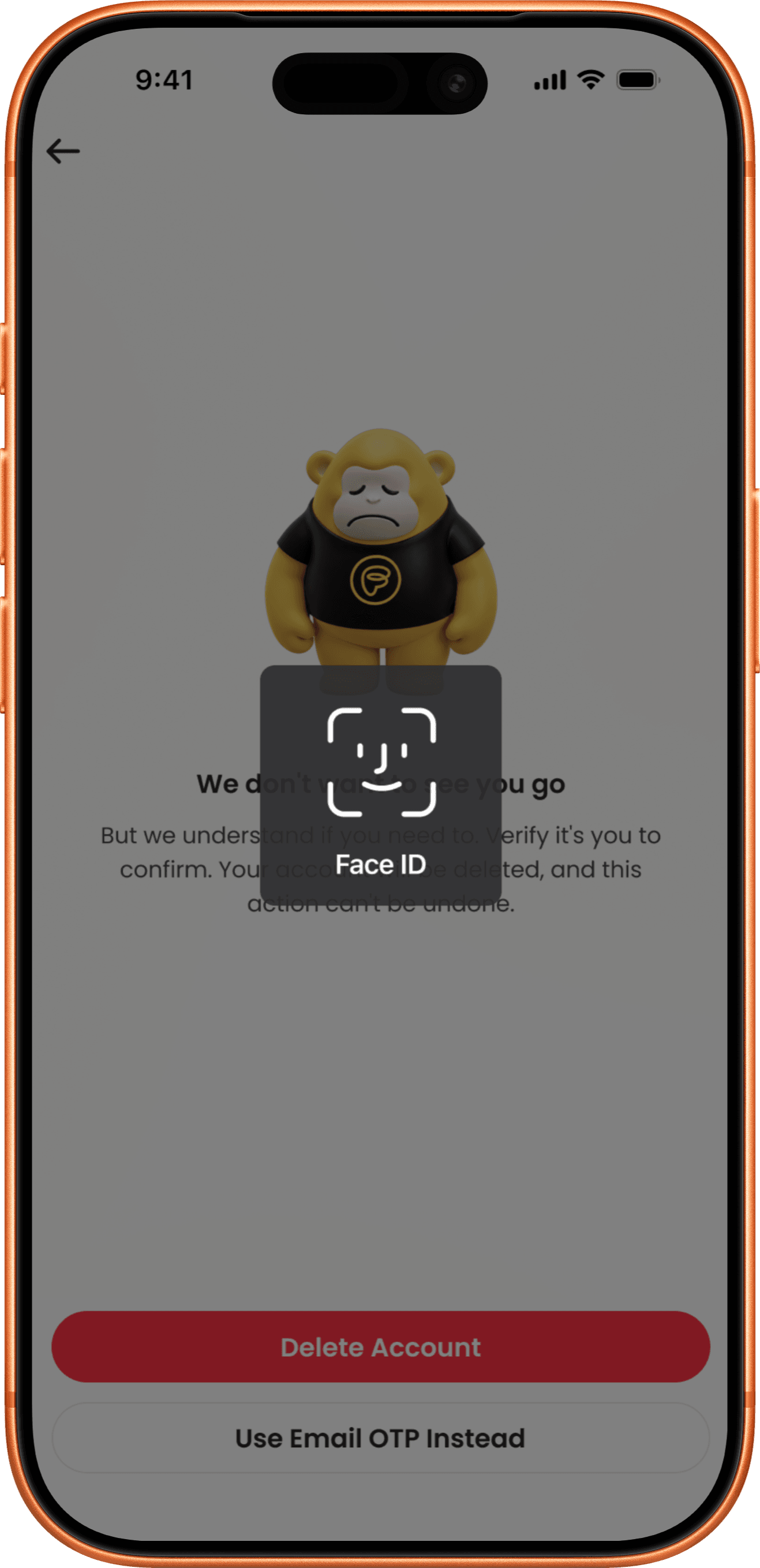 Face ID prompt over the Merchant App verification screen